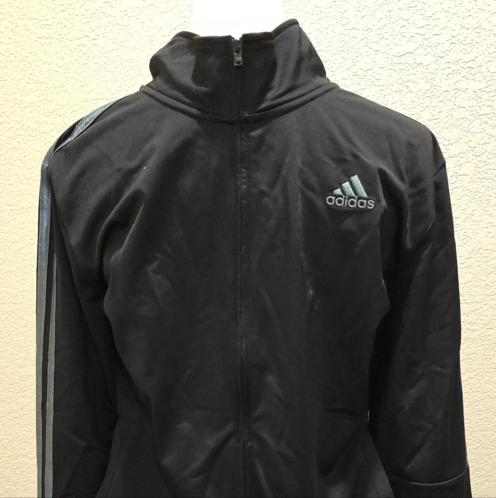 AdidasTrack Jacket in Black & Green XL